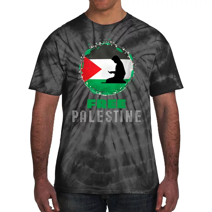 I Love Free Palestine Flag Save Gaza Strip Palestinian Gifts Tie-Dye T-Shirt