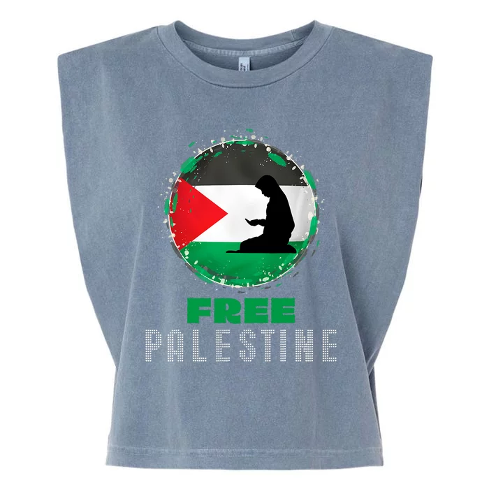 I Love Free Palestine Flag Save Gaza Strip Palestinian Gifts Garment-Dyed Women's Muscle Tee