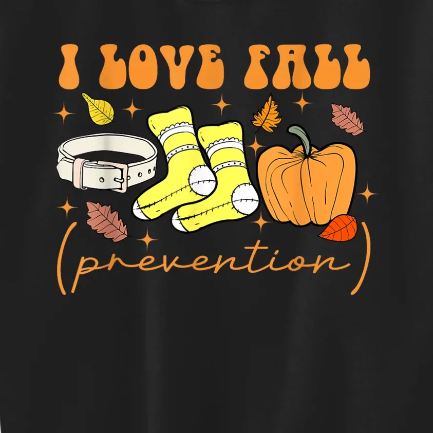 I Love Fall Prevention Funny Halloween Kids Sweatshirt