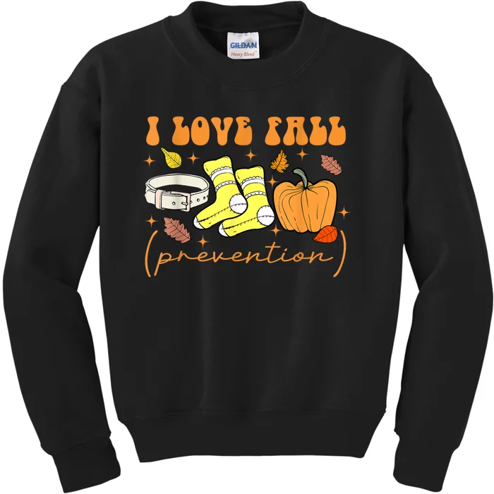 I Love Fall Prevention Funny Halloween Kids Sweatshirt