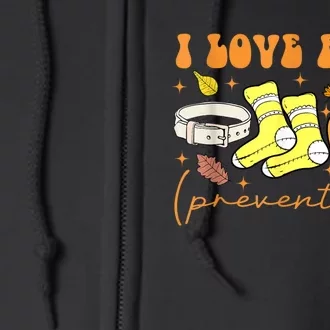 I Love Fall Prevention Funny Halloween Full Zip Hoodie