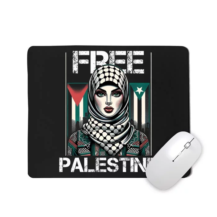 I Love Free Palestine Flag Save Gaza Strip Palestinian Retro Mousepad