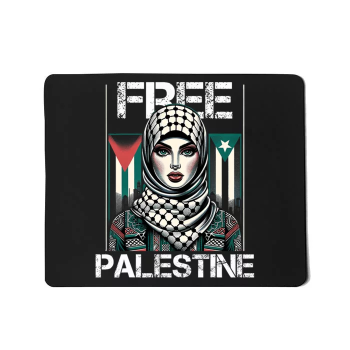 I Love Free Palestine Flag Save Gaza Strip Palestinian Retro Mousepad