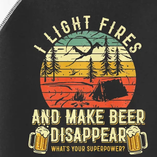 I Light Fires And Make Beer Disappear Funny Camping Drinking Toddler Fine Jersey T-Shirt