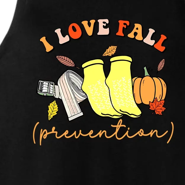 I Love Fall Prevention Halloween Ladies Tri-Blend Wicking Tank