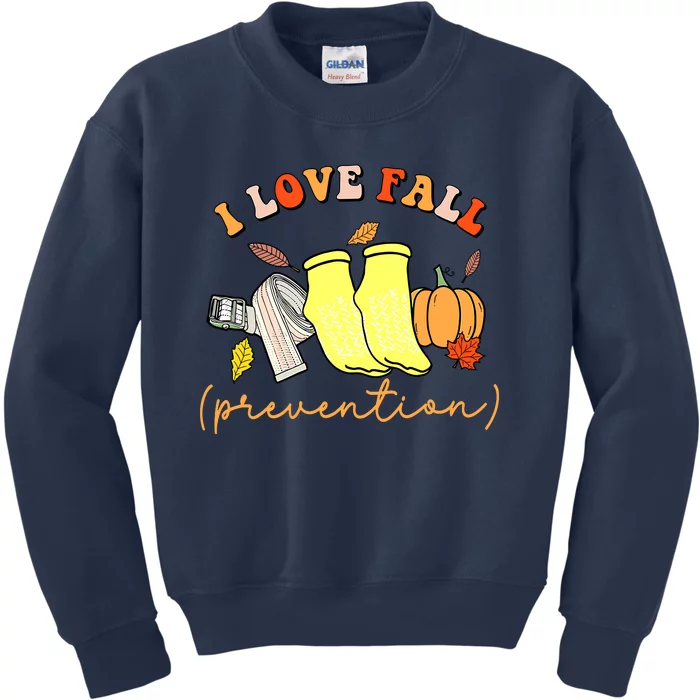 I Love Fall Prevention Halloween Kids Sweatshirt