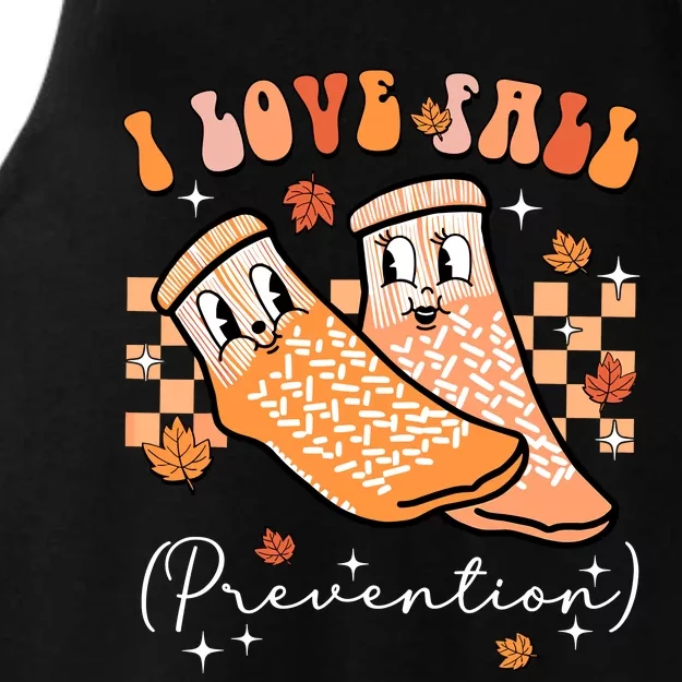 I Love Fall Prevention Halloween Ladies Tri-Blend Wicking Tank