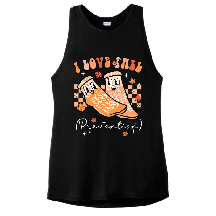 I Love Fall Prevention Halloween Ladies Tri-Blend Wicking Tank