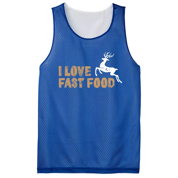 I Love Fast Food Hunting Deer Hunting Gift Mesh Reversible Basketball Jersey Tank