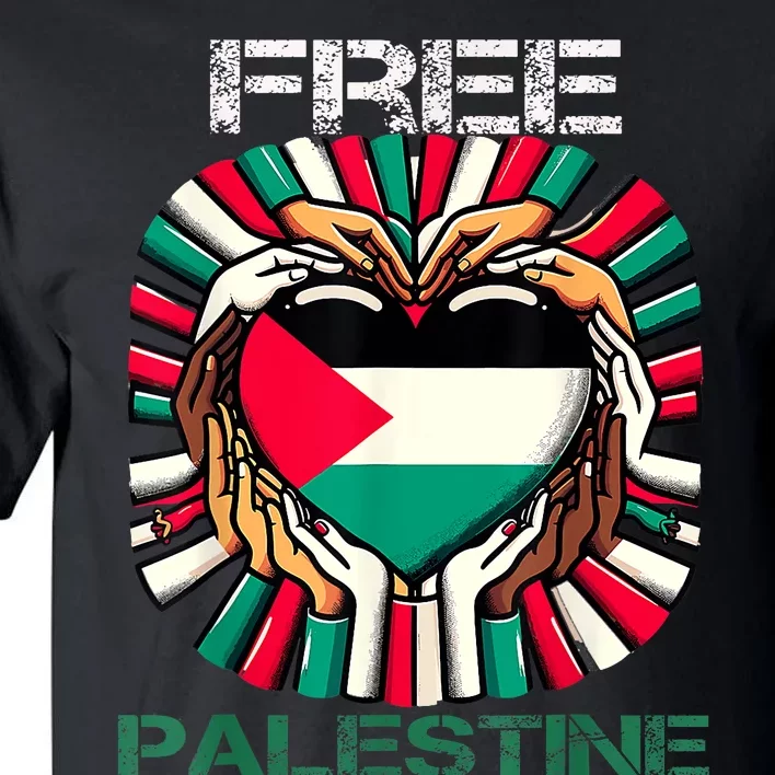 I Love Free Palestine Flag Save Gaza Strip Palestinian Tall T-Shirt