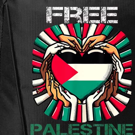 I Love Free Palestine Flag Save Gaza Strip Palestinian City Backpack