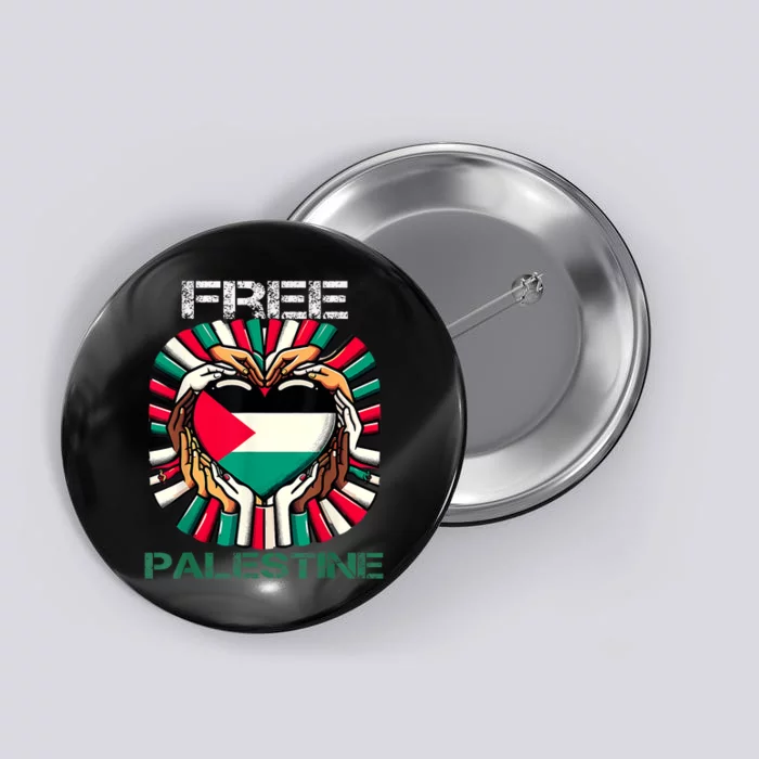 I Love Free Palestine Flag Save Gaza Strip Palestinian Button