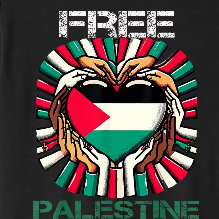 I Love Free Palestine Flag Save Gaza Strip Palestinian ChromaSoft Performance T-Shirt