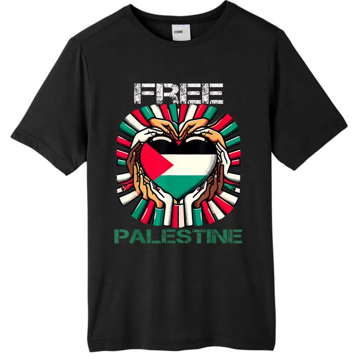 I Love Free Palestine Flag Save Gaza Strip Palestinian ChromaSoft Performance T-Shirt