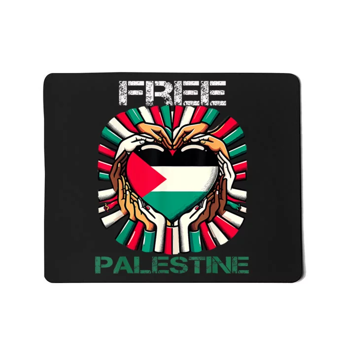 I Love Free Palestine Flag Save Gaza Strip Palestinian Mousepad