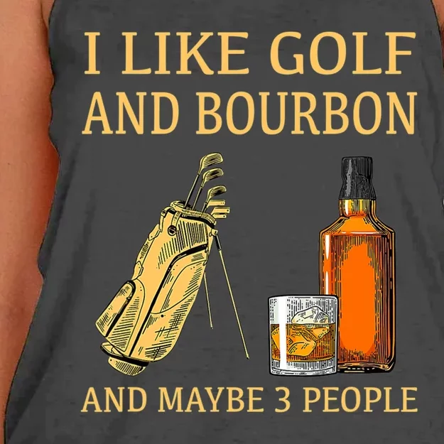 I Like Golf And Bourbon And Maybe 3 People Women's Knotted Racerback Tank