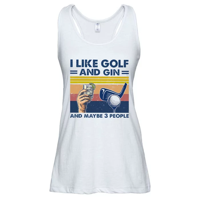 I Like Golf And Gin And Maybe 3 People Ladies Essential Flowy Tank