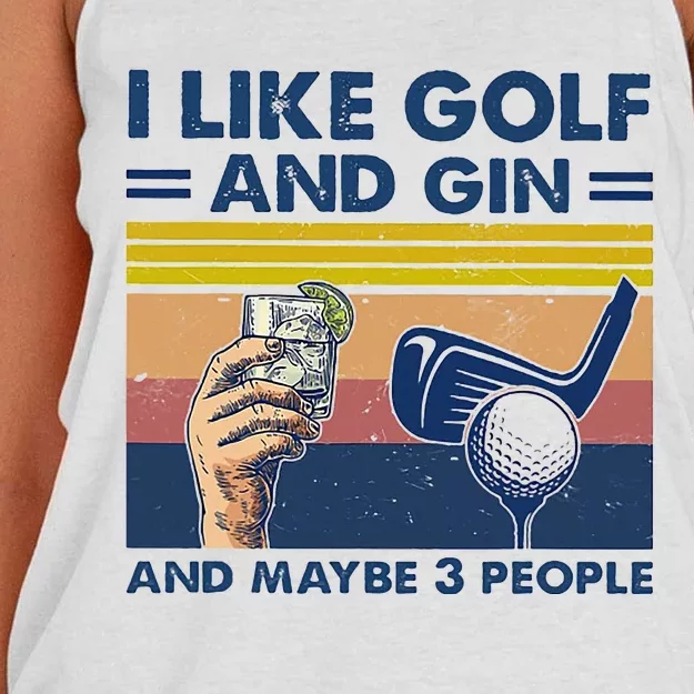 I Like Golf And Gin And Maybe 3 People Women's Knotted Racerback Tank