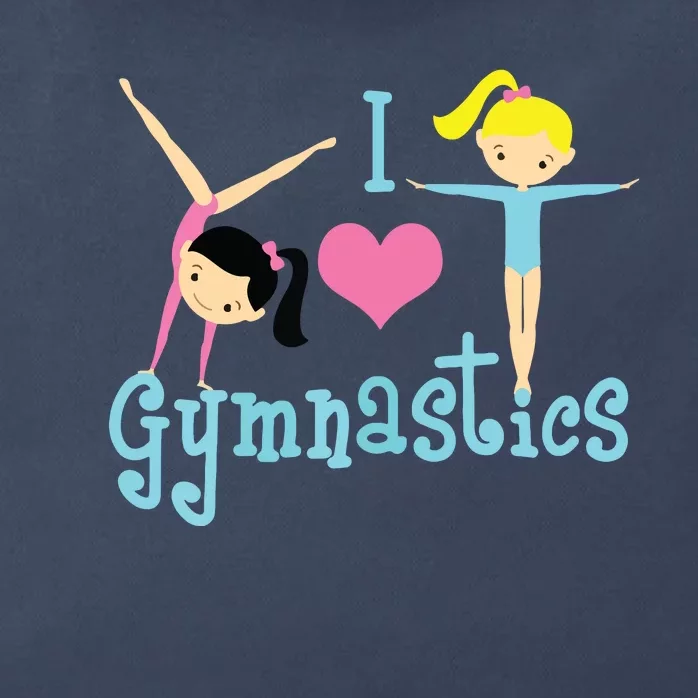 I Love Gymnastics Zip Tote Bag