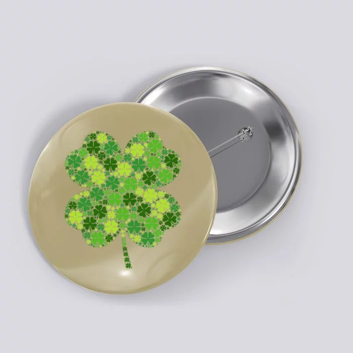 Irish Lucky Green Shamrock Clover Women St Patricks Day Button