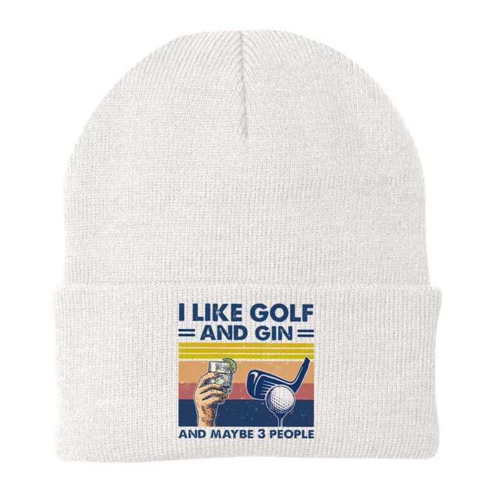 I Like Golf And Gin And Maybe 3 People Knit Cap Winter Beanie