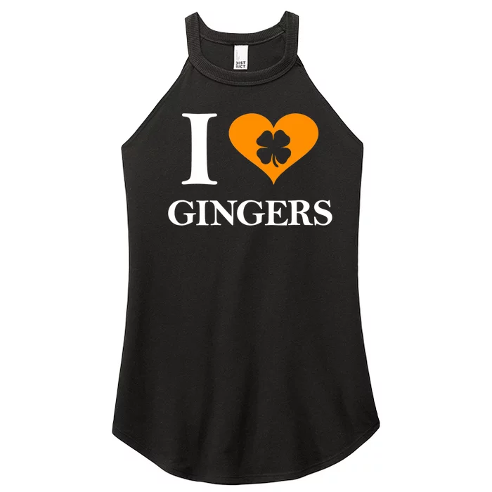 I Love Gingers Heart Shamrock Redhead Lover Shirt Women’s Perfect Tri Rocker Tank