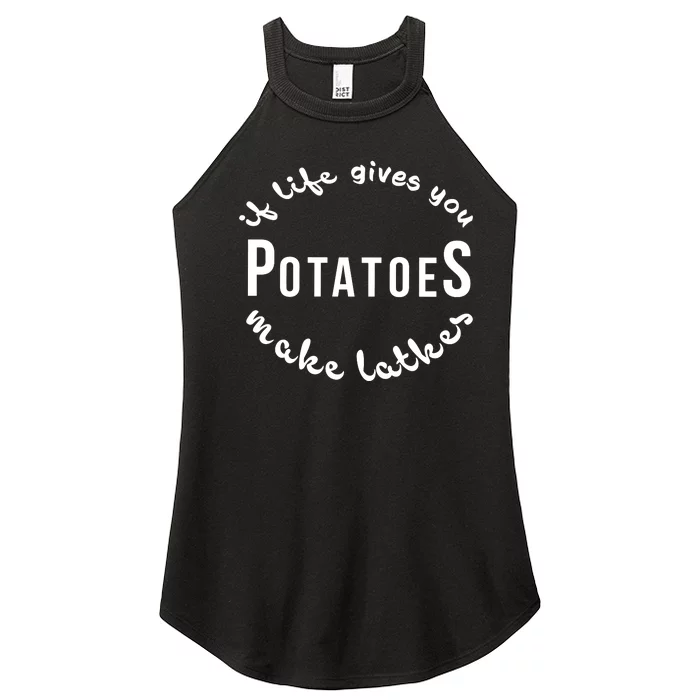 If Life Gives You Patatoes Make Latkes Jewish Hanukkah Jewish Women’s Perfect Tri Rocker Tank