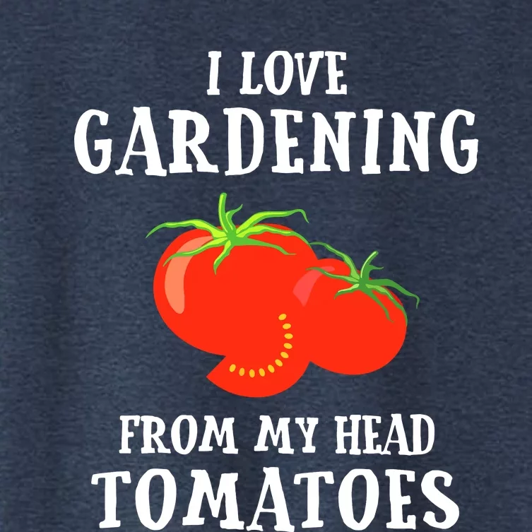 I Love Gardening From My Head Tomatoes Funny Gardener Tee Women's Crop Top Tee