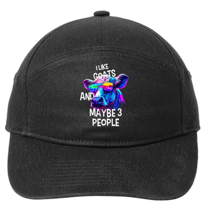 I Like GOATS And Maybe 3 People GOAT 7-Panel Snapback Hat