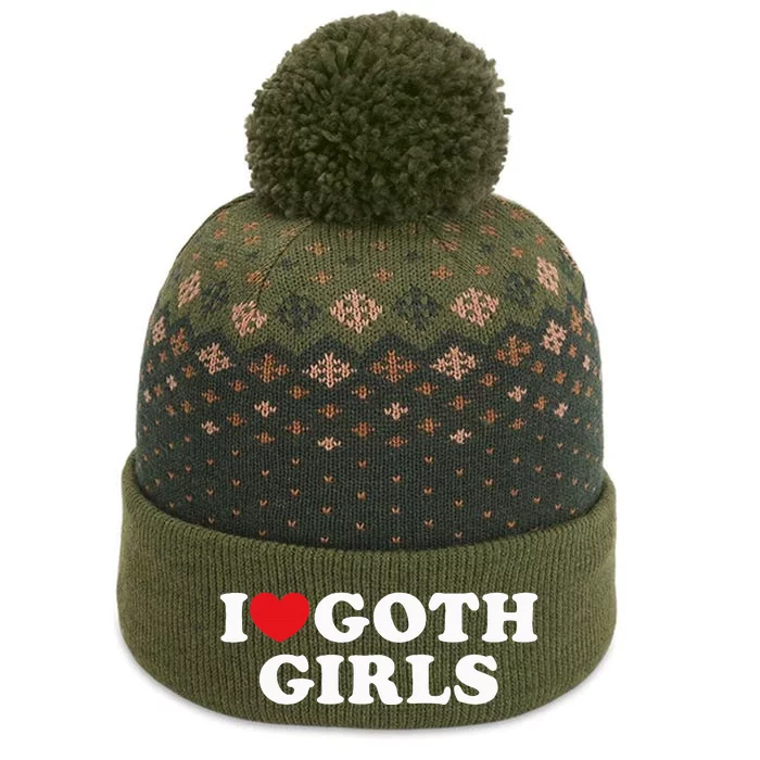 I Love Goth I Heart Goth The Baniff Cuffed Pom Beanie