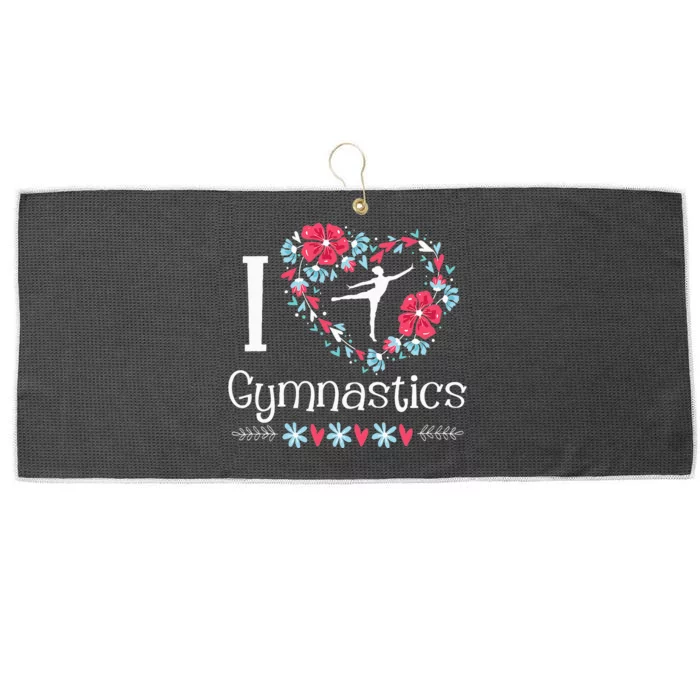 I Love Gymnastics Gymnast Acrobatic Tumbling Cheerleading Large Microfiber Waffle Golf Towel