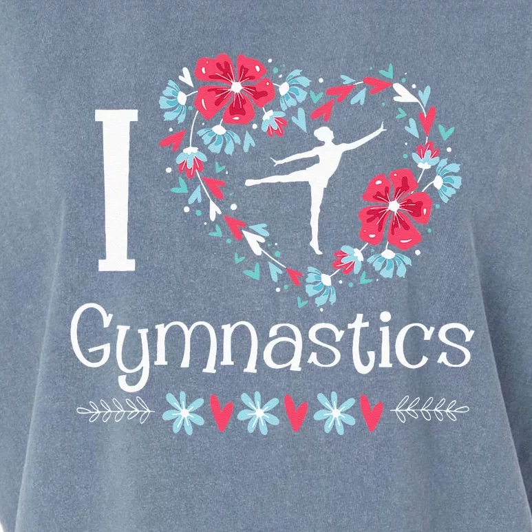 I Love Gymnastics Gymnast Acrobatic Tumbling Cheerleading Garment-Dyed Women's Muscle Tee