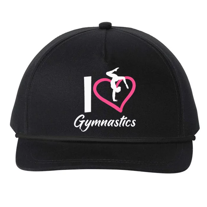 I Love Gymnastics Funny Cheerleading Gymnast Snapback Five-Panel Rope Hat