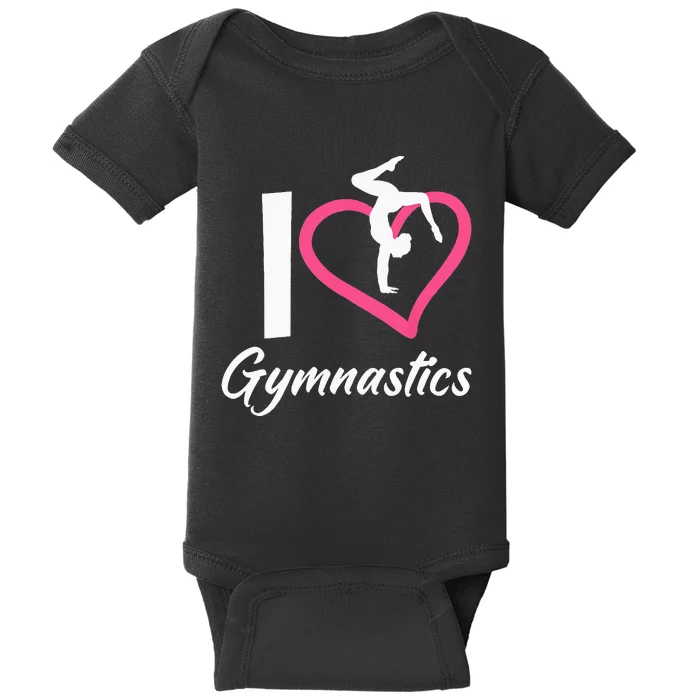 I Love Gymnastics Funny Cheerleading Gymnast Baby Bodysuit