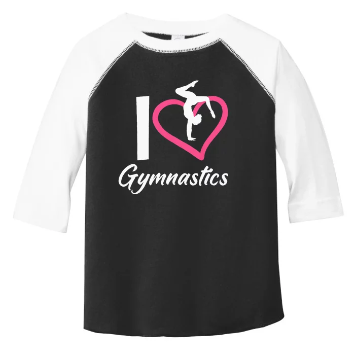 I Love Gymnastics Funny Cheerleading Gymnast Toddler Fine Jersey T-Shirt