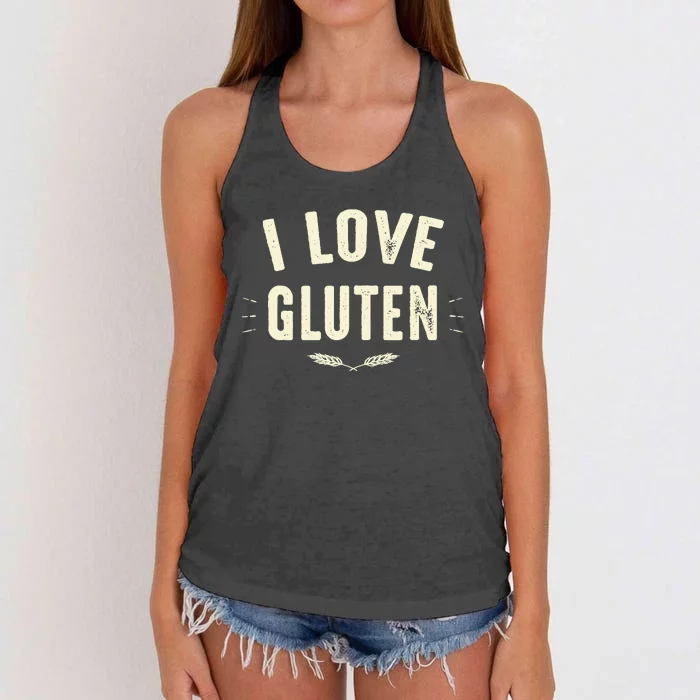 I Love Gluten Women's Knotted Racerback Tank