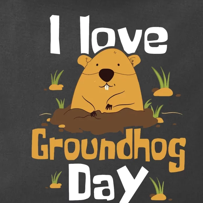 I Love Groundhog Day Funny Woodchuck Groundhog Day Zip Tote Bag