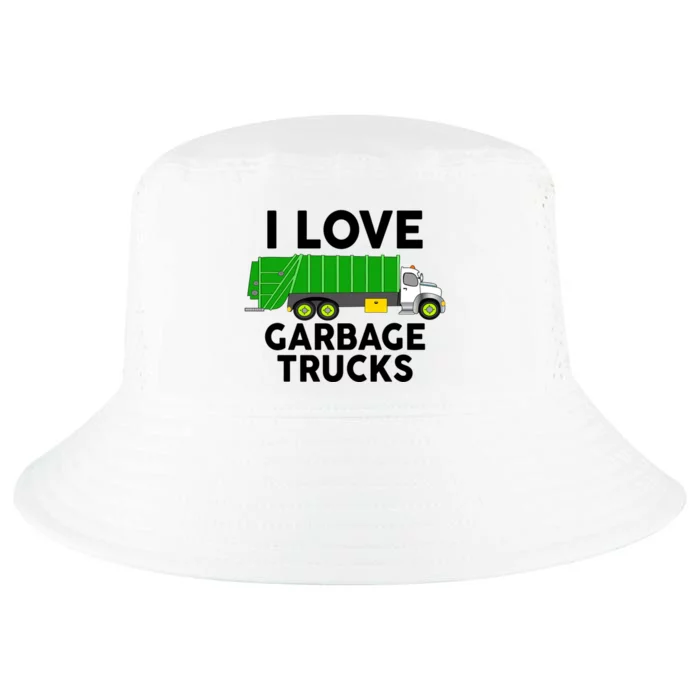 I Love Garbage Truck Gift Blk Great Gift Cool Comfort Performance Bucket Hat