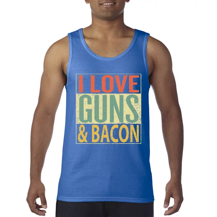 I Love Guns And Bacon Funny Gun Lover Gift Tank Top