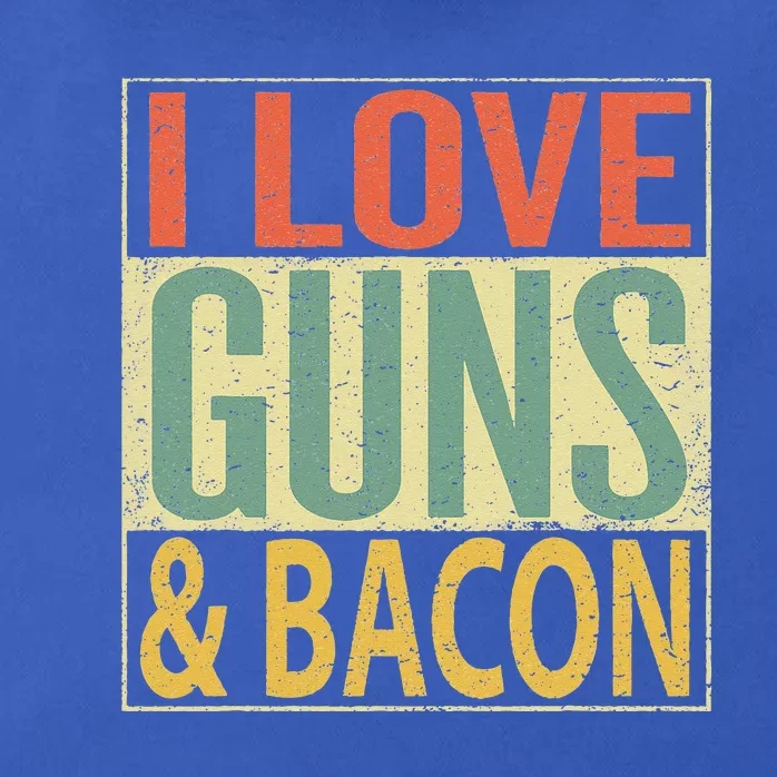 I Love Guns And Bacon Funny Gun Lover Gift Zip Tote Bag