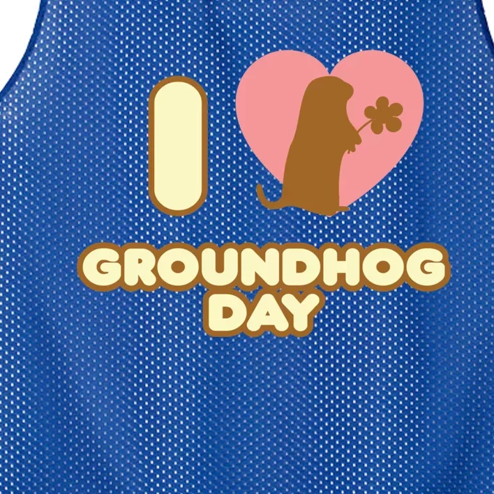 I Love Groundhog Day February 2 Groundhog Day February Gift Mesh Reversible Basketball Jersey Tank