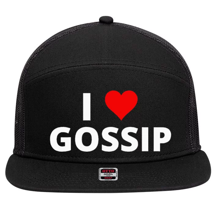 I Love Gossip 7 Panel Mesh Trucker Snapback Hat