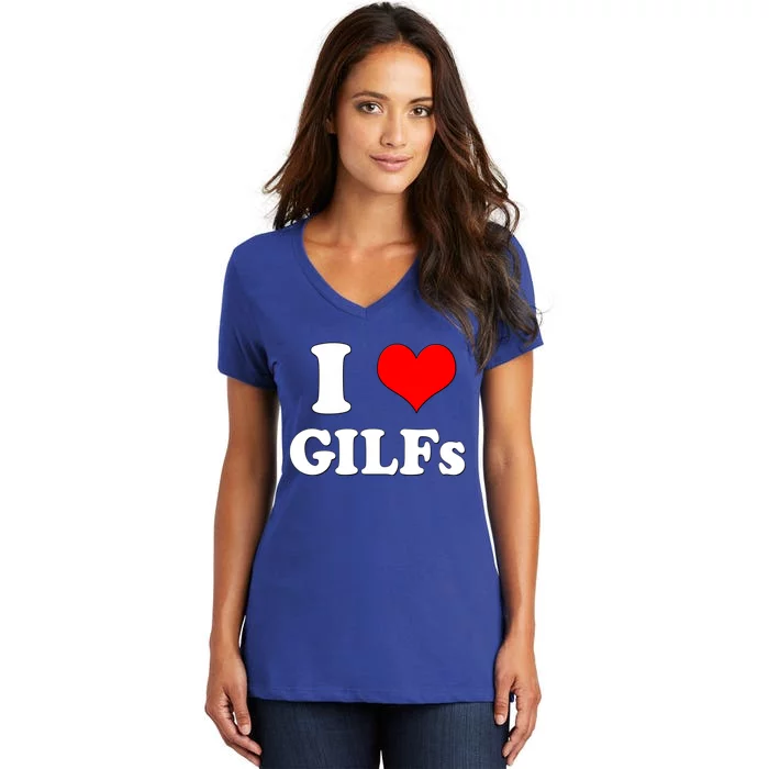 I Love Gilfs Funny Saying Memes I Love My Friend Gift Women's V-Neck T-Shirt