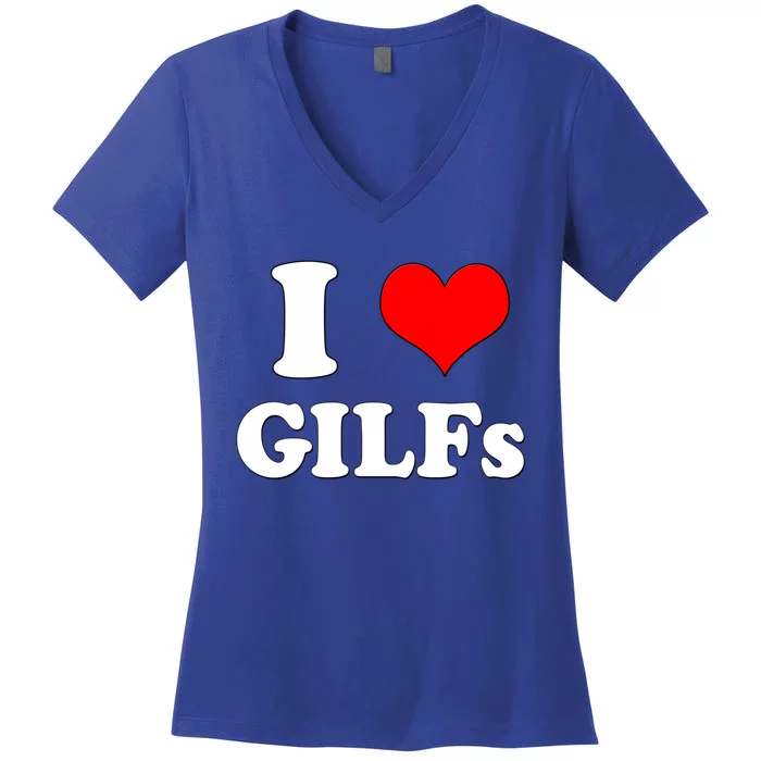 I Love Gilfs Funny Saying Memes I Love My Friend Gift Women's V-Neck T-Shirt