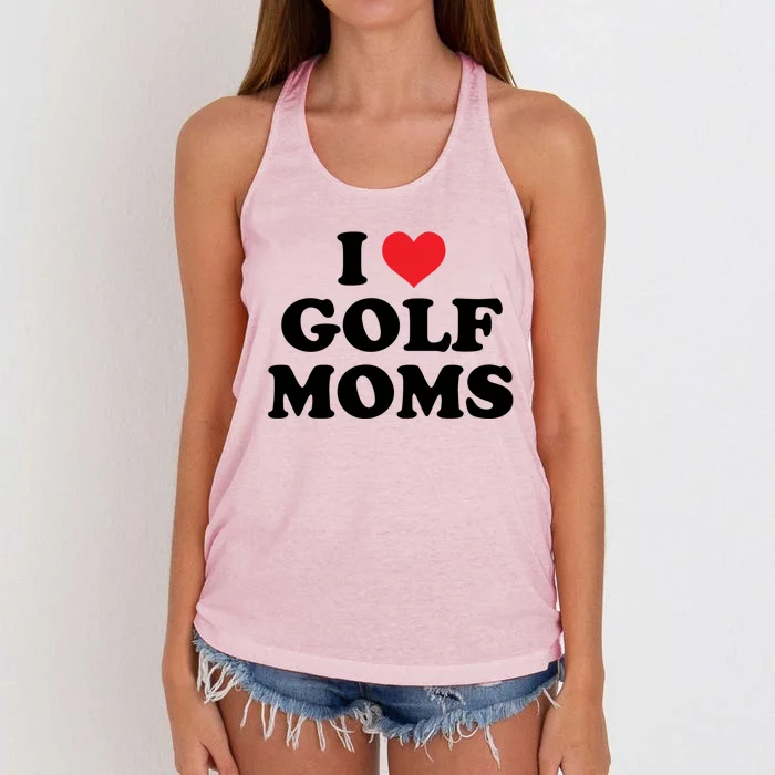 I Love Golf Moms Funny Design Gift Women's Knotted Racerback Tank