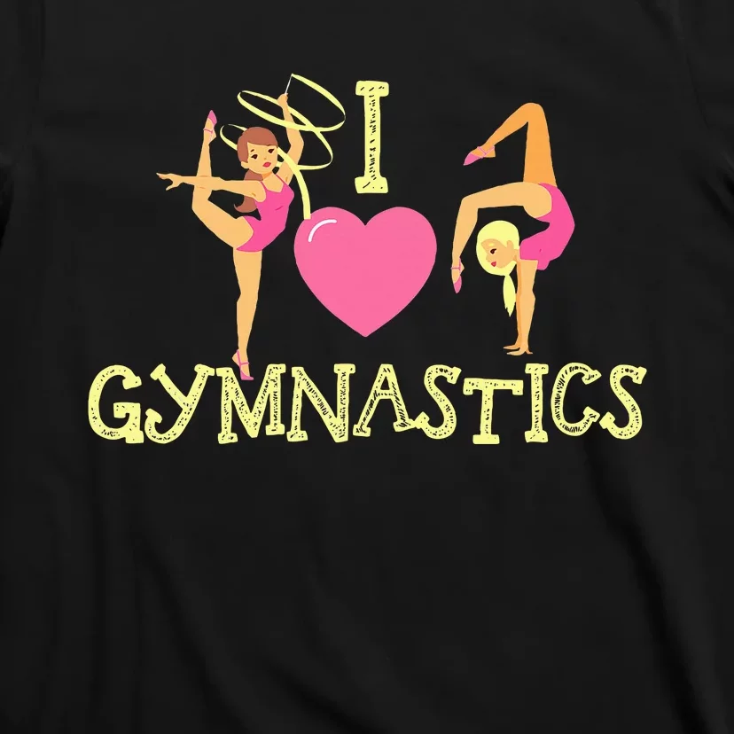 I Love Gymnastics Children Gymnast Lover Cheerleader T-Shirt