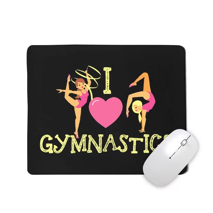 I Love Gymnastics Children Gymnast Lover Cheerleader Mousepad