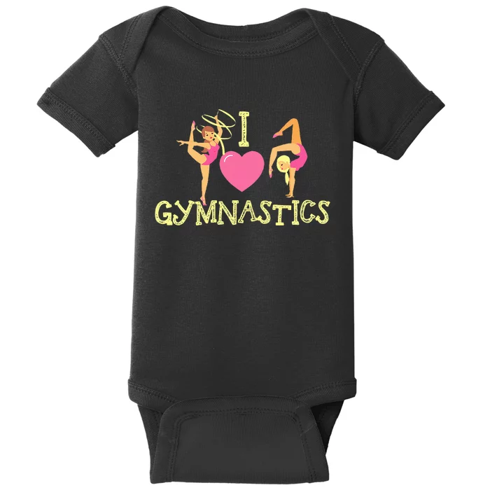 I Love Gymnastics Children Gymnast Lover Cheerleader Baby Bodysuit