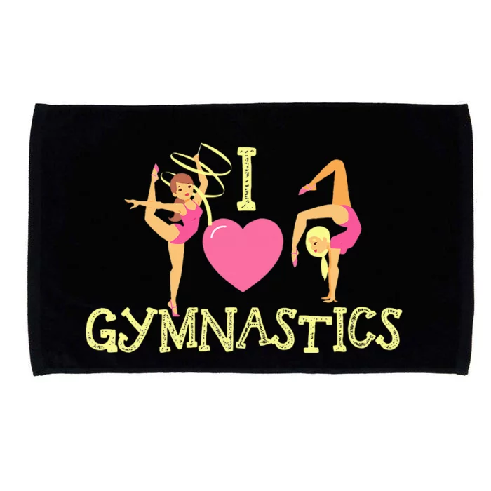 I Love Gymnastics Children Gymnast Lover Cheerleader Microfiber Hand Towel