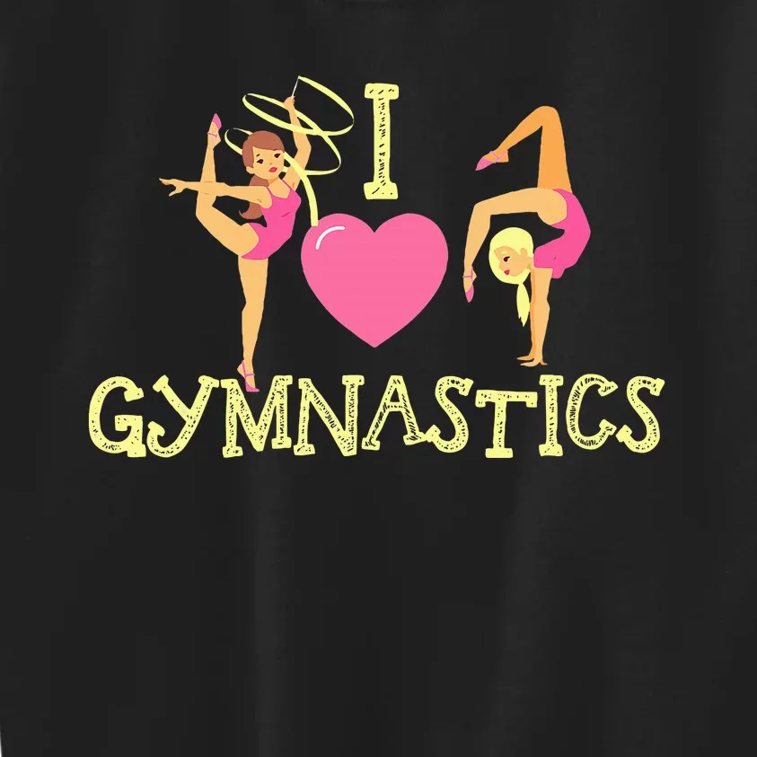 I Love Gymnastics Children Gymnast Lover Cheerleader Kids Sweatshirt